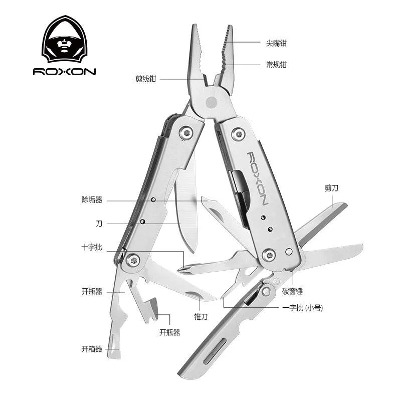 中國ROXON洛森14用迷你型多功能工具鉗M2附起子頭KIT組收納套 RXM2