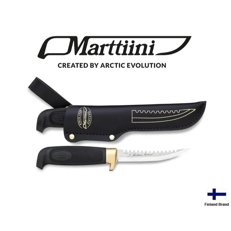 Marttiini芬蘭北歐刀具Condor漁夫不鏽鋼硬刃兩用刮鱗殺魚橡膠握柄附刀鞘MN175014