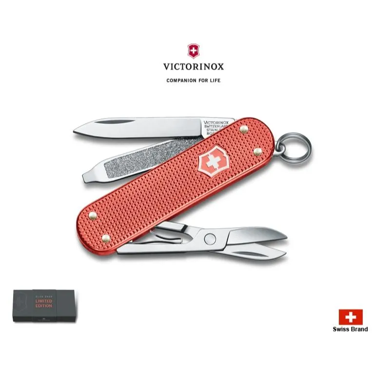 Victorinox瑞士維氏Alox鋁合金58mm岩石紅2025限量版,5用瑞士刀,禮盒裝【0.6221.L25】