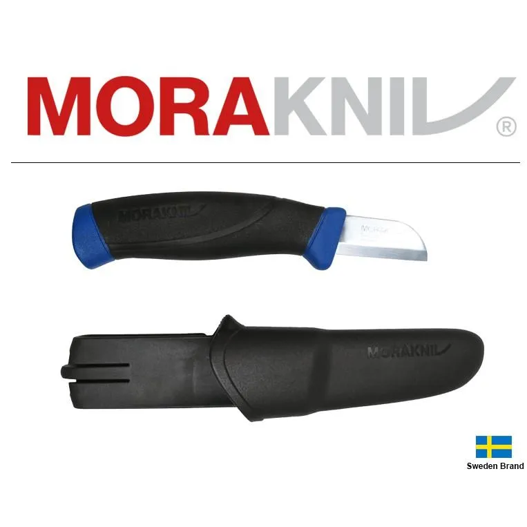 Morakniv瑞典莫拉刀Service短刃不銹鋼4.3cm刃長黑藍柄黑鞘【Mor01859】