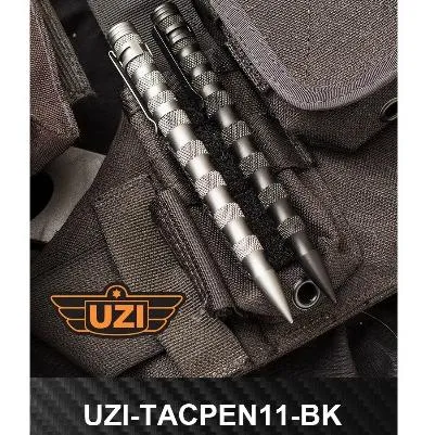 以色列UZI烏茲戰術筆(黑色)鋁合金筆身Striking Point附背夾 UZITP11BK