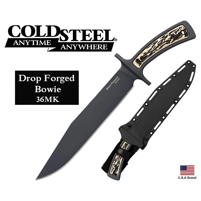 美國Cold Steel冷鋼直刀Drop Forged BOWIE高碳鋼52100特氟龍塗層附刀鞘 CS36MK