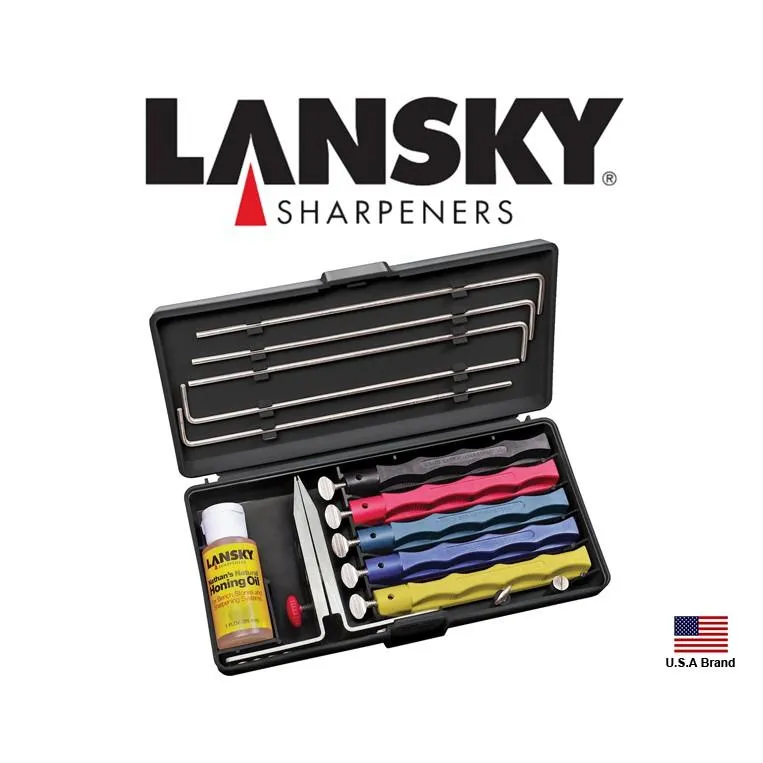 Lansky美國專業定角磨刀器磨刀系統Deluxe豪華型(5磨石)盒裝【LSLKCLX】