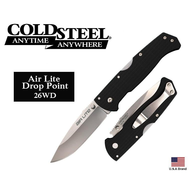 美國Cold Steel冷鋼Air Lite Drop Point折刀日本AUS-10A不銹鋼G10柄 CS26WD