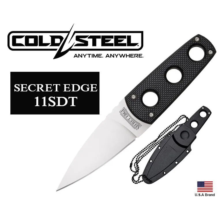 美國Cold Steel冷鋼SECRET EDGE小直刀AUS8A鋼刀刃Griv握柄附刀鞘CS11SDT