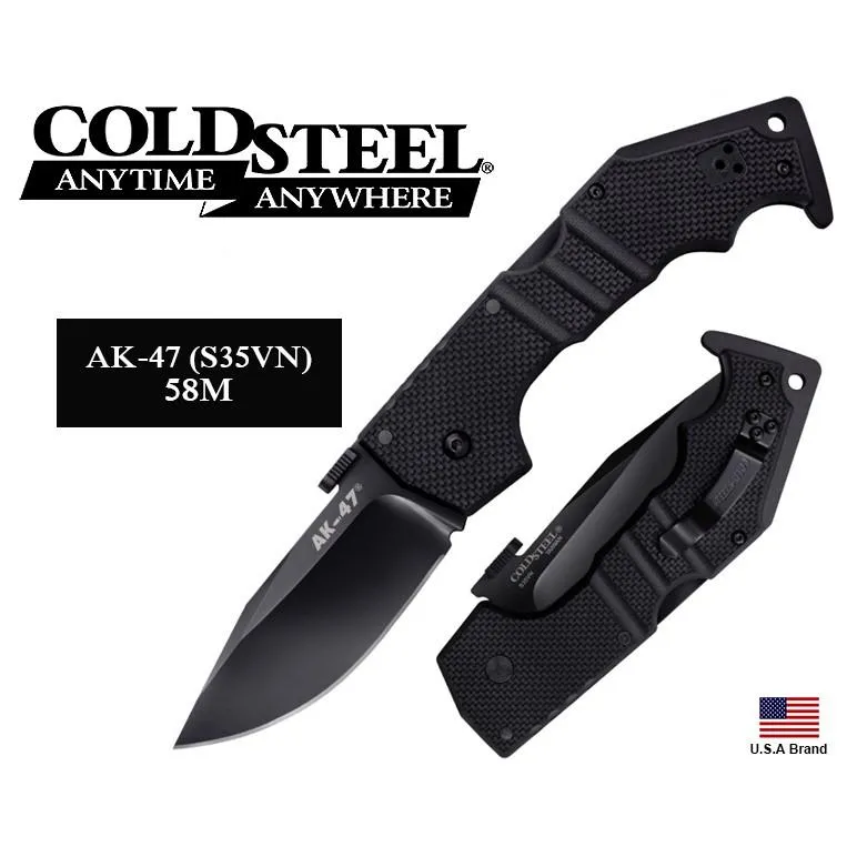美國Cold Steel冷鋼折刀AK-47平刃S35VN粉末鋼G10柄【CS58M】