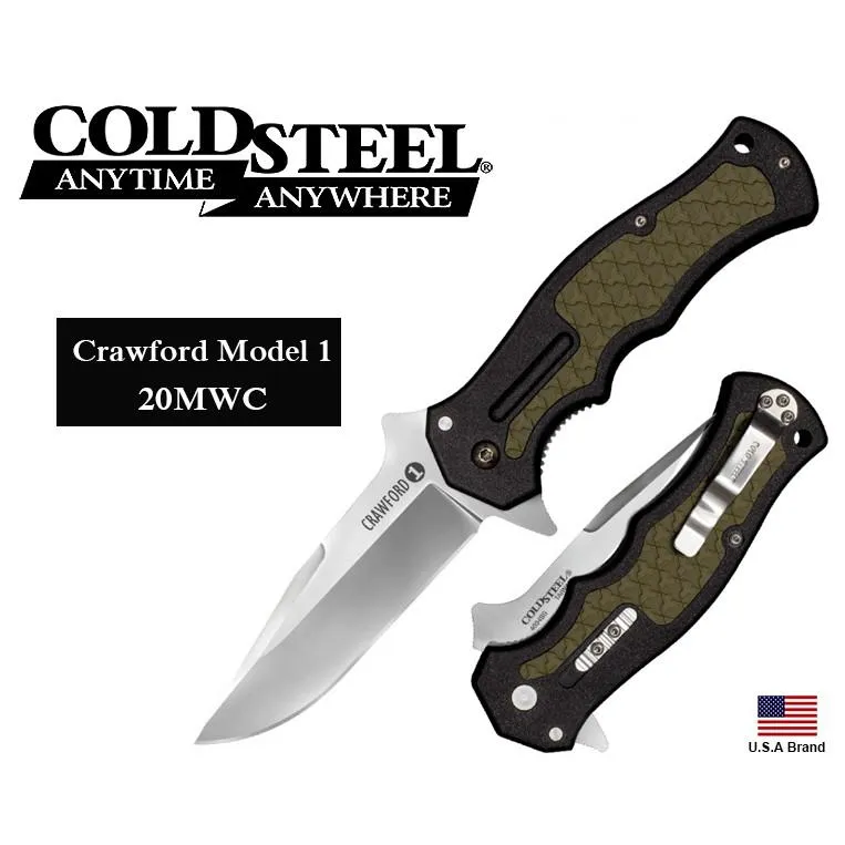 美國Cold Steel冷鋼折刀Crawford Model 1德國4116鋼附輔助加強鎖定裝置【CS20MWC】
