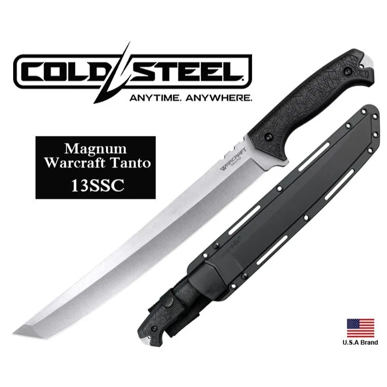美國Cold Steel冷鋼12吋長直刀MAGNUM WARCRAFT TANTO 4034鋼附刀鞘CS13SSC