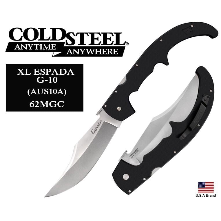 美國Cold Steel冷鋼XL ESPADA超巨型折刀AUS10A鋼G10黑柄,展開全長長達43公分 CS62MGC