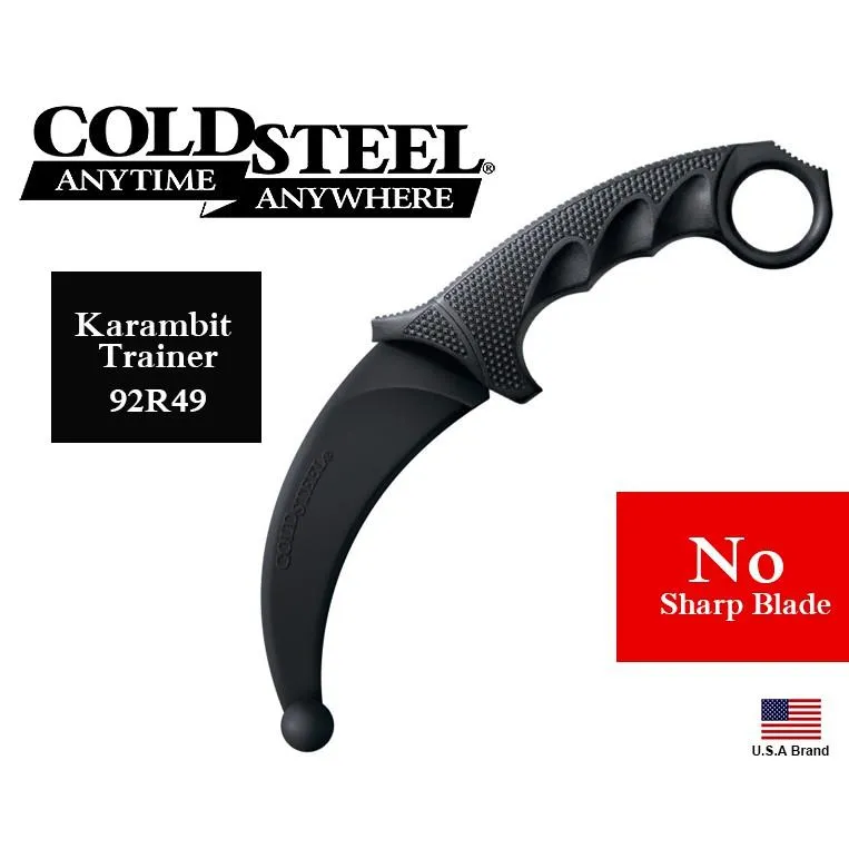 美國Cold Steel冷鋼無鋒利性訓練用Santoprene橡膠直刀Karambit柯倫比 CS92R49