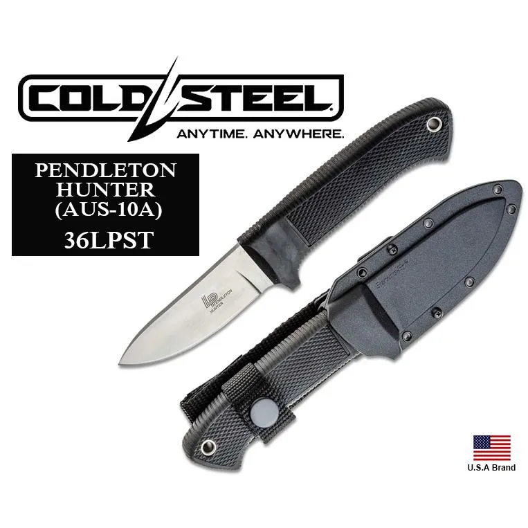 美國Cold Steel冷鋼PENDLETON HUNTER厚刃小直刀AUS10A鋼附刀鞘 36LPST