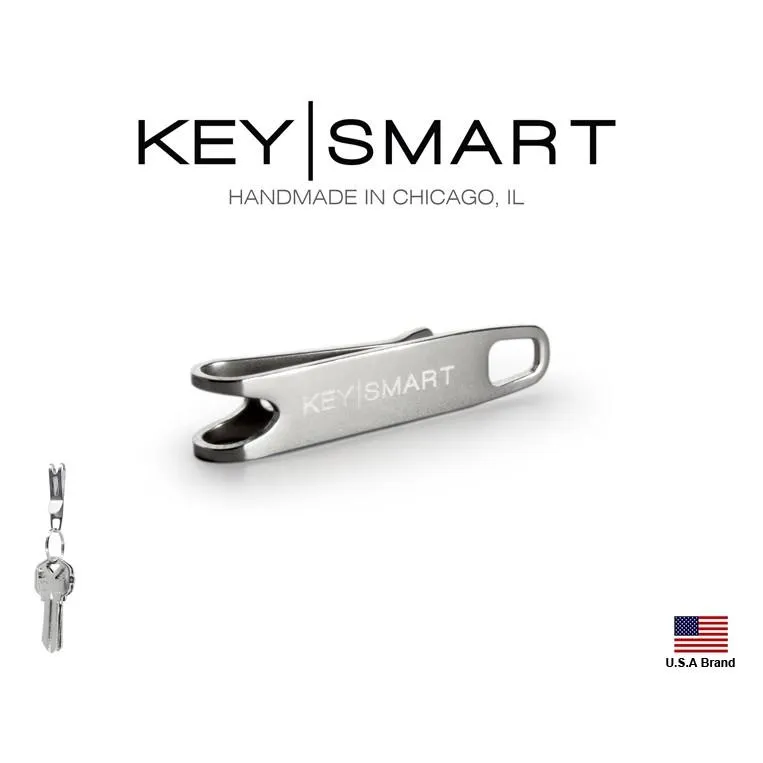 美國Keysmart鑰匙收納器零配件 - 不銹鋼口袋夾背夾鑰匙圈Nano Clip KS801-SS