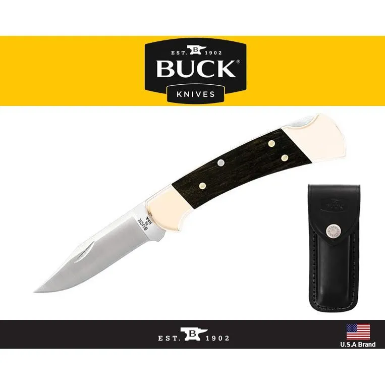 Buck美國巴克折刀Buck 112 Ranger Ebony烏木柄420HC鋼附皮革刀套BU0112BRS-B