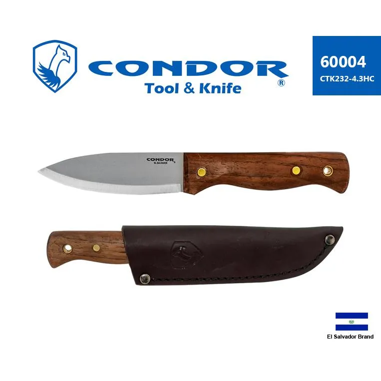 薩爾瓦多Condor BUSHLORE直刀1075高碳鋼核桃木握柄附皮鞘【Con60004】