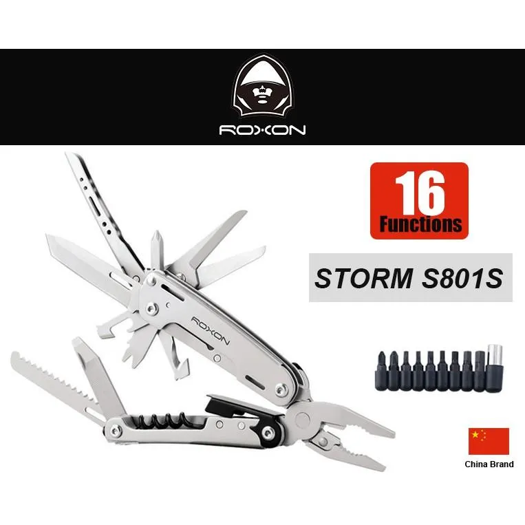 中國ROXON洛森16用多功能工具鉗Storm升級版附起子頭KIT組附尼龍收納套【RXS801S】