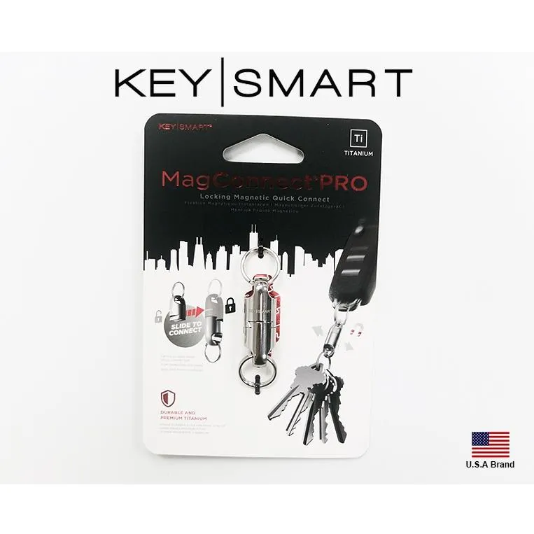 美國Keysmart超高負重可達20磅MAGCONNECT Pro(鈦合金)分離式磁鐵雙頭鑰匙圈【KS847-Ti】