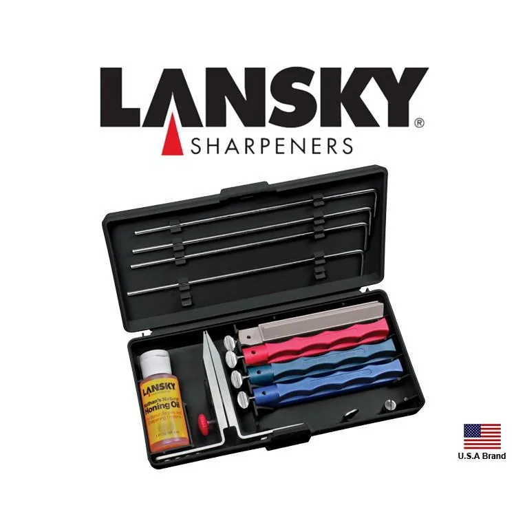 Lansky美國專業定角磨刀器磨刀系統通用型(3磨石+1鋸齒刃專用磨石)盒裝【LSLKUNV】
