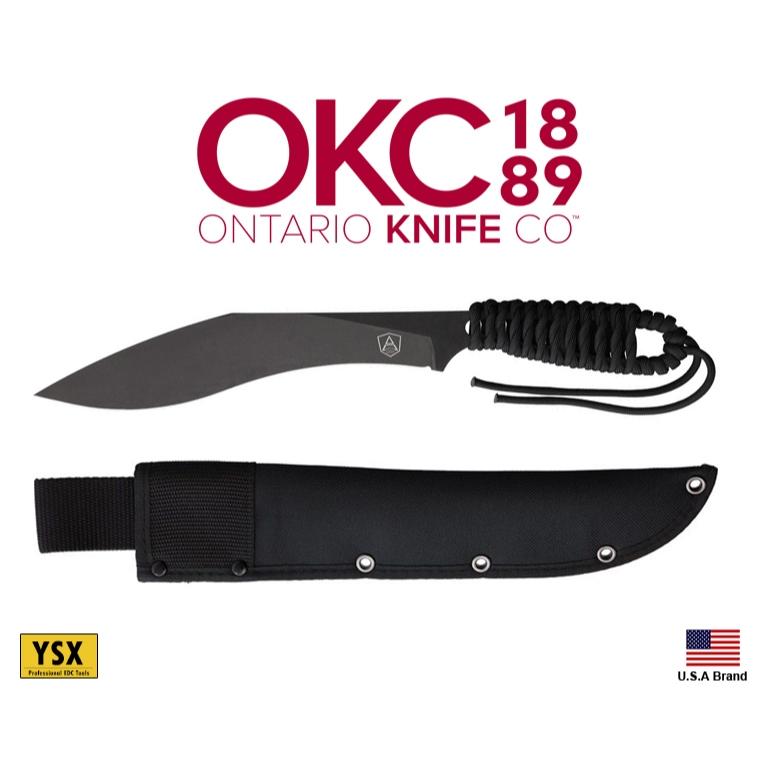美國Ontario直刀Spec Plus Alpha Kukri 1075高碳鋼掛繩附刀袋【OKC9719C】