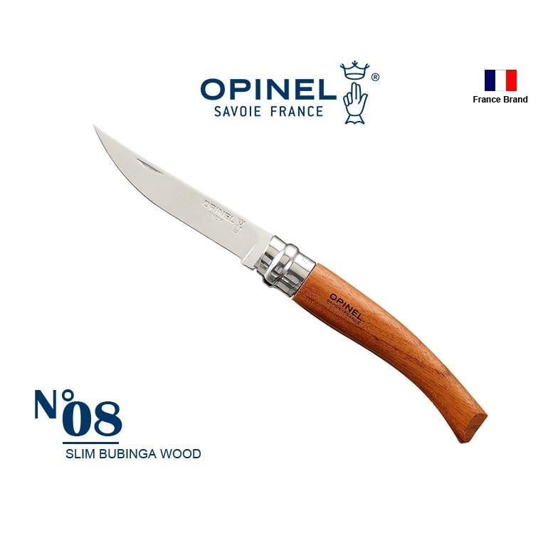 Opinel法國不銹鋼折刀細長款 No08 非洲花梨木刀柄,法國製造【OPI000015】