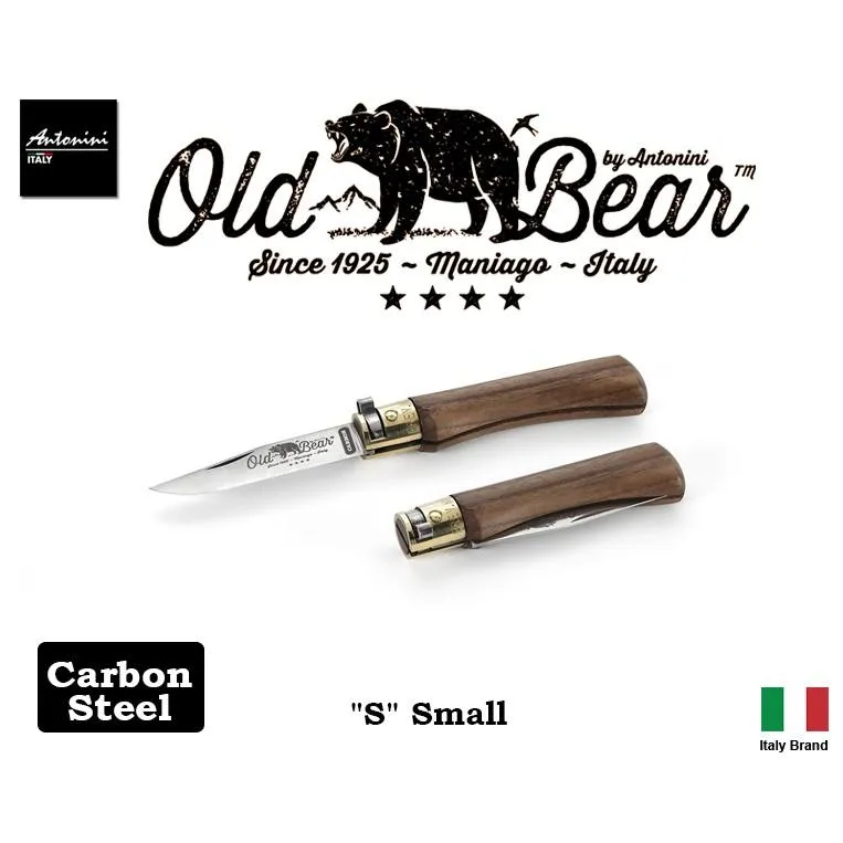 義大利 Antonini Knives Old Bear Carbon碳鋼版 S號核桃木柄折刀ANT930617LN