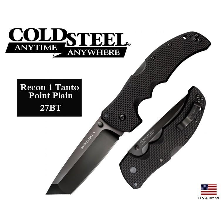 美國Cold Steel冷鋼折刀Recon 1 Tanto Point平刃S35VN粉末鋼G10柄 CS27BT