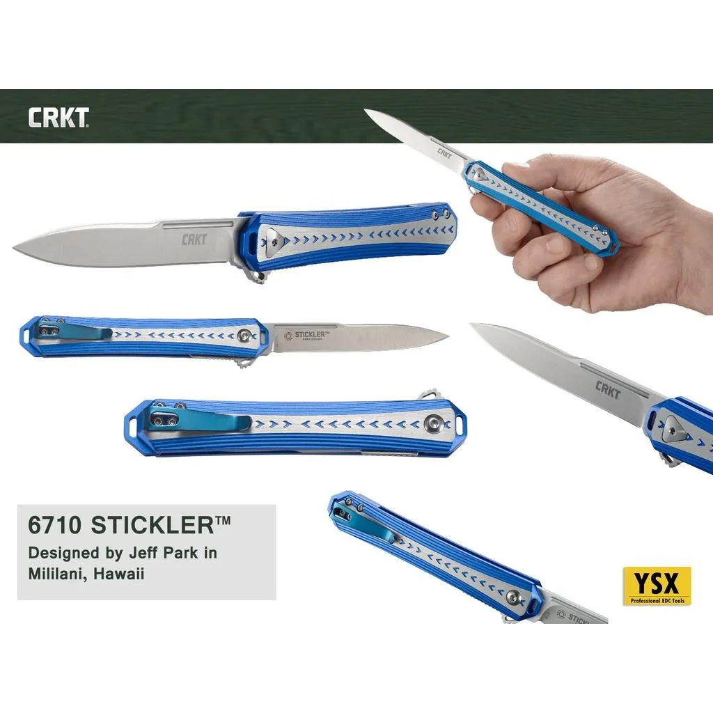 美國CRKT折刀IKBS滾軸STICKLER拋光面12C27 Sandvik鋼鋁合金柄附背夾【CRKT6710】