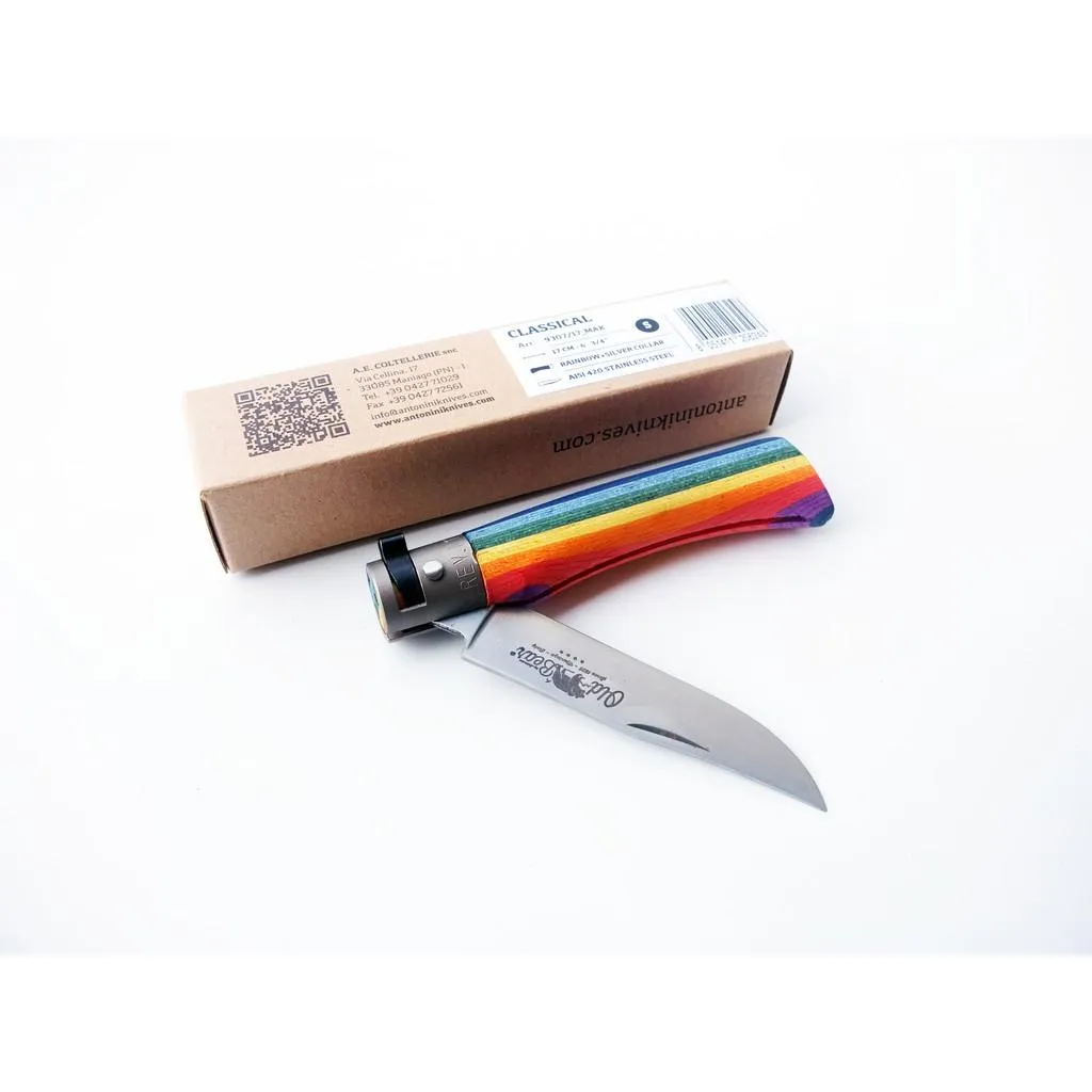 義大利 Antonini Knives Old Bear Pocket Knife S-XL號彩虹木柄折刀【OBRA】