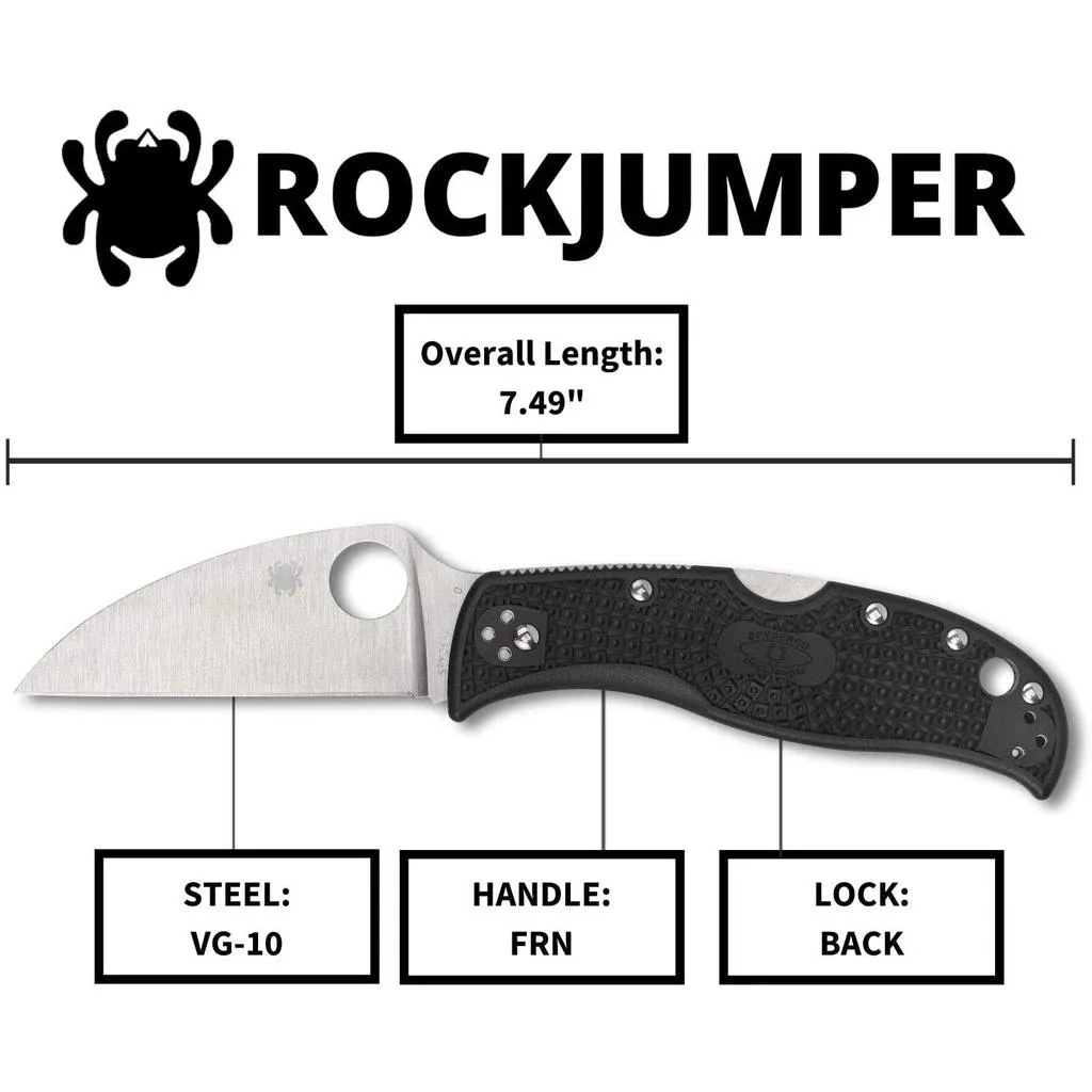 Spyderco美國蜘蛛ROCKJUMPER折刀FRN柄VG-10鋼附背夾【SPC254PBK】