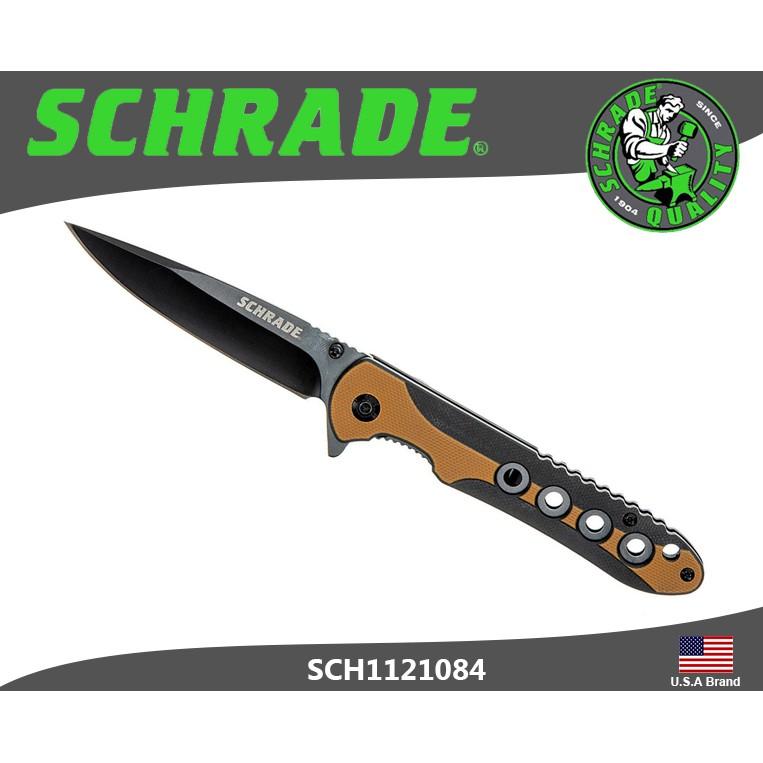美國Schrade折刀Frontier沙漠色系列3Cr13不銹鋼黑塗層G10握柄附背夾【SCH1121084】