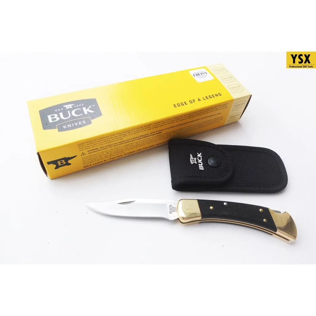 Buck美國巴克折刀Buck 110 Hunter Ebony烏木柄420HC鋼附尼龍袋【BU0110BRSCB-B】