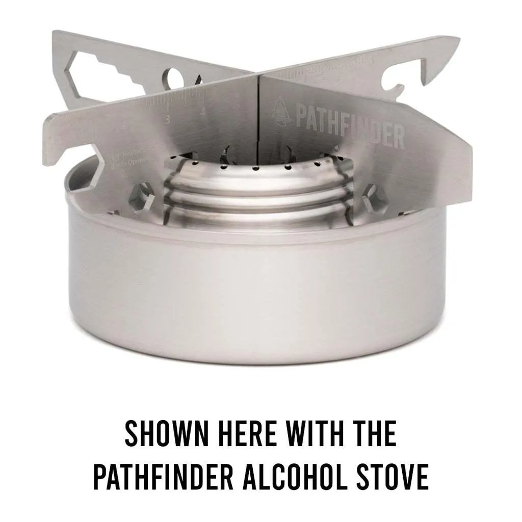 美國Pathfinder探路者野外求生Stove Stand Multi-Tool多功能工具卡酒精爐烤架【PTH059】