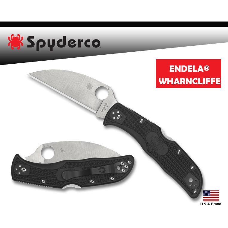 Spyderco美國蜘蛛ENDELA WHARNCLIFFE折刀VG-10鋼FRN握柄附背夾【SPC243FPWCBK】