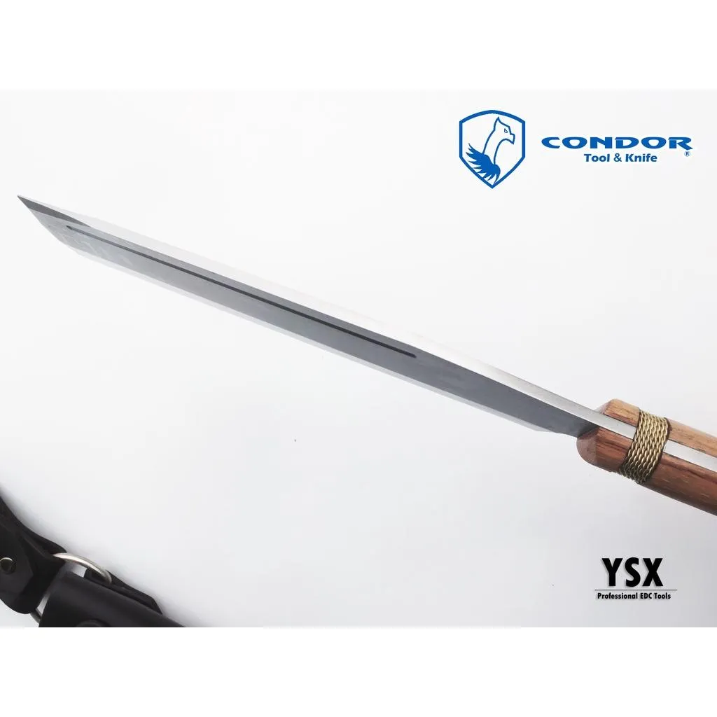 薩爾瓦多Condor直刀BATONATA平頭砍刀1075高碳鋼核桃木握柄附皮鞘【Con62745】