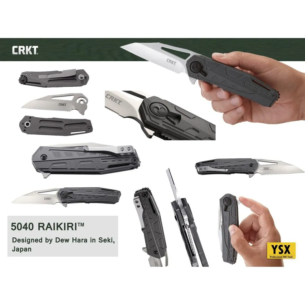 美國CRKT折刀RAIKIRI可全拆卸式緞面拋光1.4116鋼鋁柄附背夾,台灣製【CRKT5040】