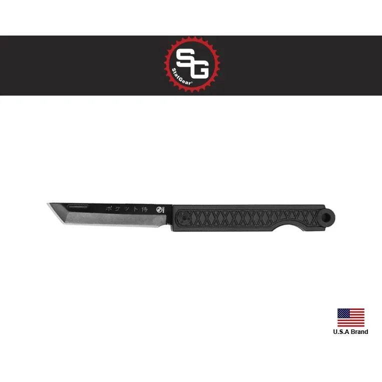 美國StatGear Pocket Samurai全黑折刀440C不銹鋼鋁合金握柄【STATpktsjblk】