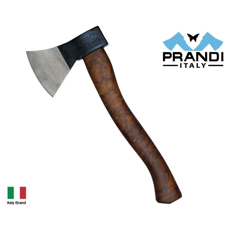 Prandi義大利老牌斧頭碳鋼14.25吋German斧型露營斧擲斧核桃木荊棘木紋包膜握柄【PRAT0306A】