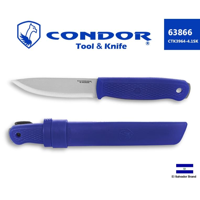 薩爾瓦多Condor刀具Lipotes 14C28N不鏽鋼Scandi研磨PP硬質塑膠柄附鞘Con63866