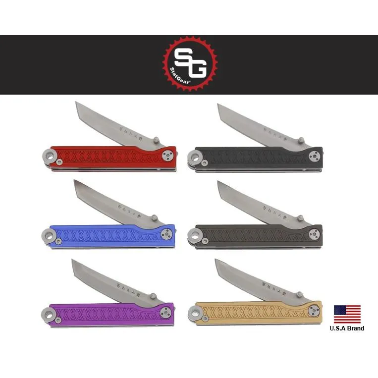 美國StatGear Pocket Samurai小折刀440C不銹鋼鋁合金握柄附背夾【STAT1】