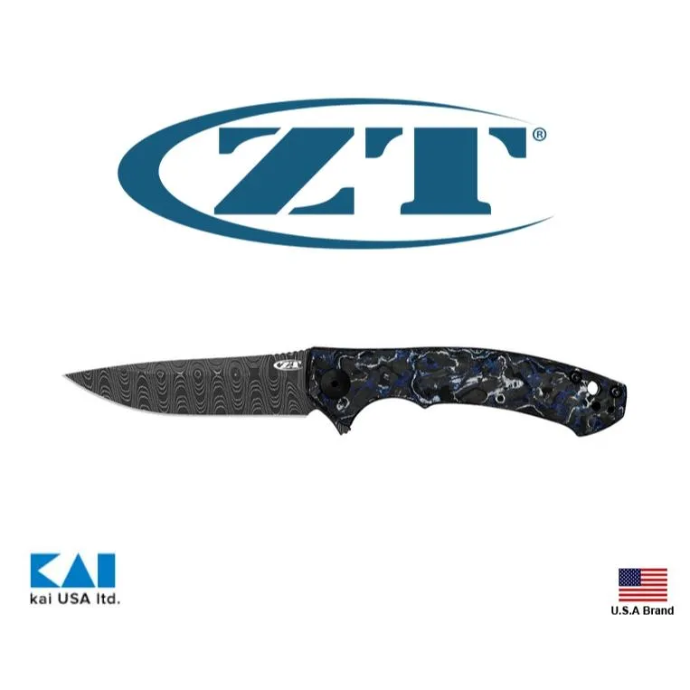 Zero Tolerance美國ZT折刀Sinkevich Damascus鋼球型大理石花碳纖維柄 ZT0450MMC