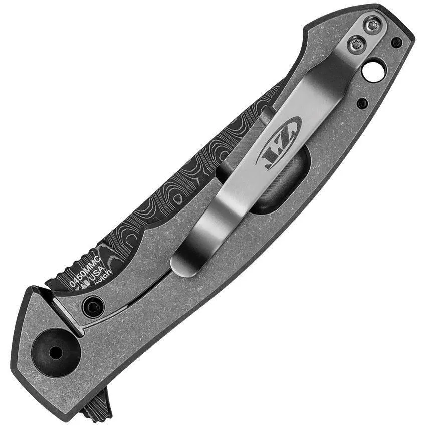 Zero Tolerance美國ZT折刀Sinkevich Damascus鋼球型大理石花碳纖維柄 ZT0450MMC