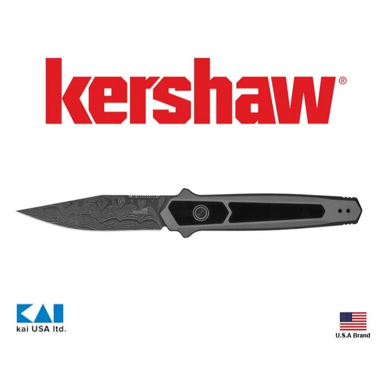 美國Kershaw折刀Auto Launch 17自動開關黑大馬士革鋼鋁合金握柄 KS7951DAM