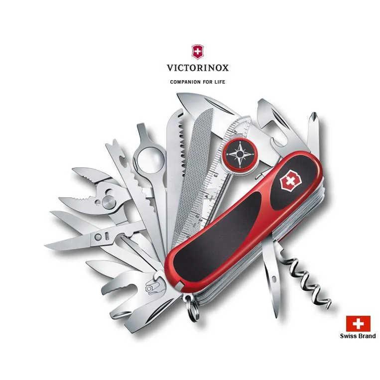 Victorinox瑞士維氏85mm紅黑舒適握把EvoGrip S54 ,27用瑞士刀,瑞士製造【2.5393.SC】