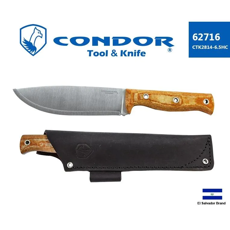 薩爾瓦多Condor直刀LOW DRAG KNIFE 1075高碳鋼Micarta握柄附手工皮套【Con62716】