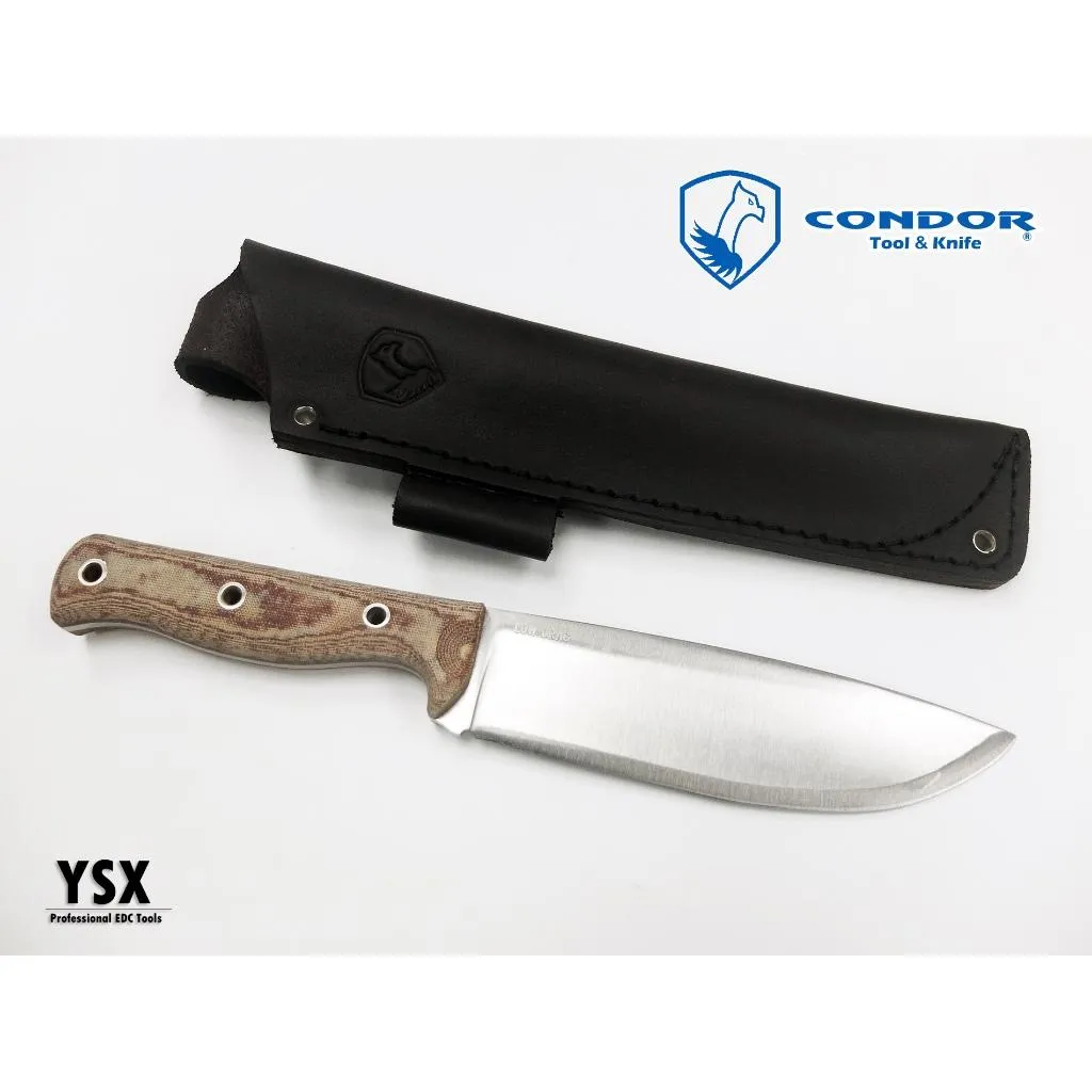 薩爾瓦多Condor直刀LOW DRAG KNIFE 1075高碳鋼Micarta握柄附手工皮套【Con62716】