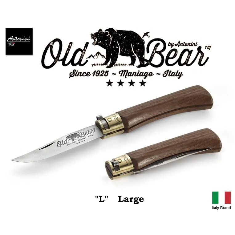 義大利 Antonini Knives Old Bear Pocket Knife L號核桃木柄折刀OB001L