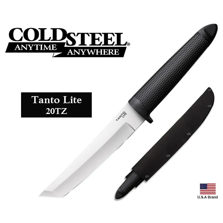 美國Cold Steel冷鋼直刀Tanto Lite刀冷凍淬火德國4116鋼附尼龍刀袋台灣製CS20TL