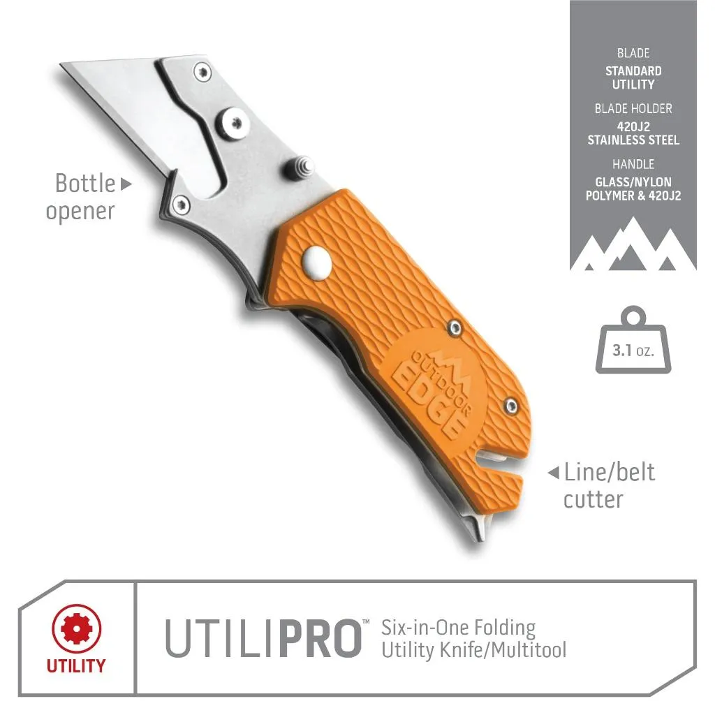 美國Outdoor Edge UTILIPRO 梯形刀片多功能開箱刀折刀EDC工具附背夾二色款 【OEDUTIPRO】