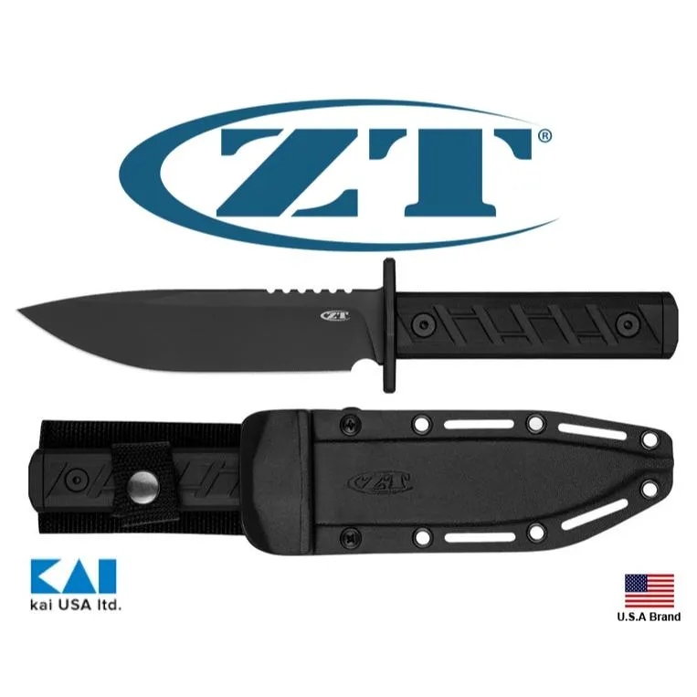 Zero Tolerance美國ZT直刀CPM 3V粉末鋼Cerakote鍍膜全黑G10握柄附K鞘【ZT0006BLK】