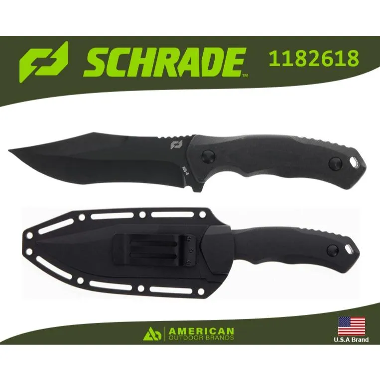 美國Schrade直刀Steel Driver AUS-8高碳鋼G10握柄大背夾刀鞘SCH1182618