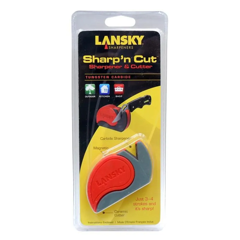 Lansky美國磁鐵吸附2合1功能V口磨刀器Sharp'n Cut陶瓷開箱刀片【LSSCUT】